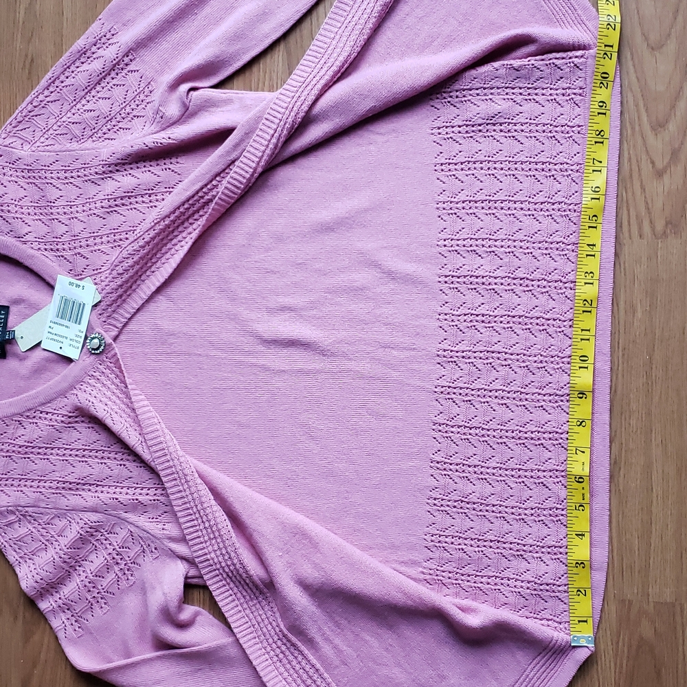Nappa Valley 2 in One Long Sleeve Sweater Pink Blossom Petite Medium NWT - Picture 14 of 16